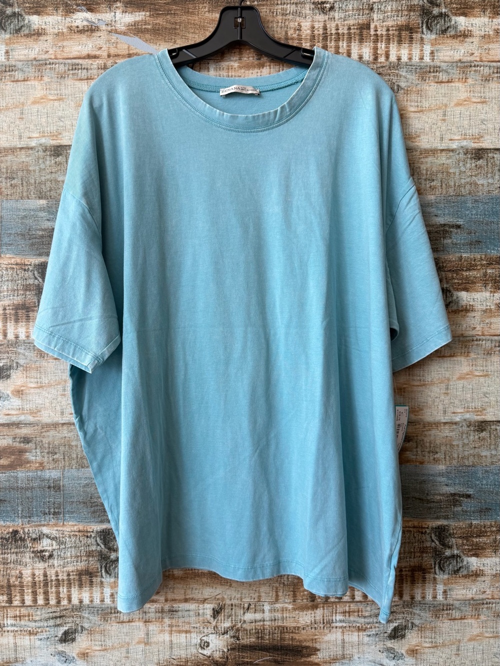 Zenana Outfitters Light Teal Short Sleeve Oversized Box Tee  S/M